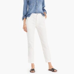 J.Crew White Crop Straight Leg Jeans